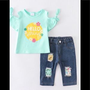 Hello Spring Kids Bermuda Denim Set